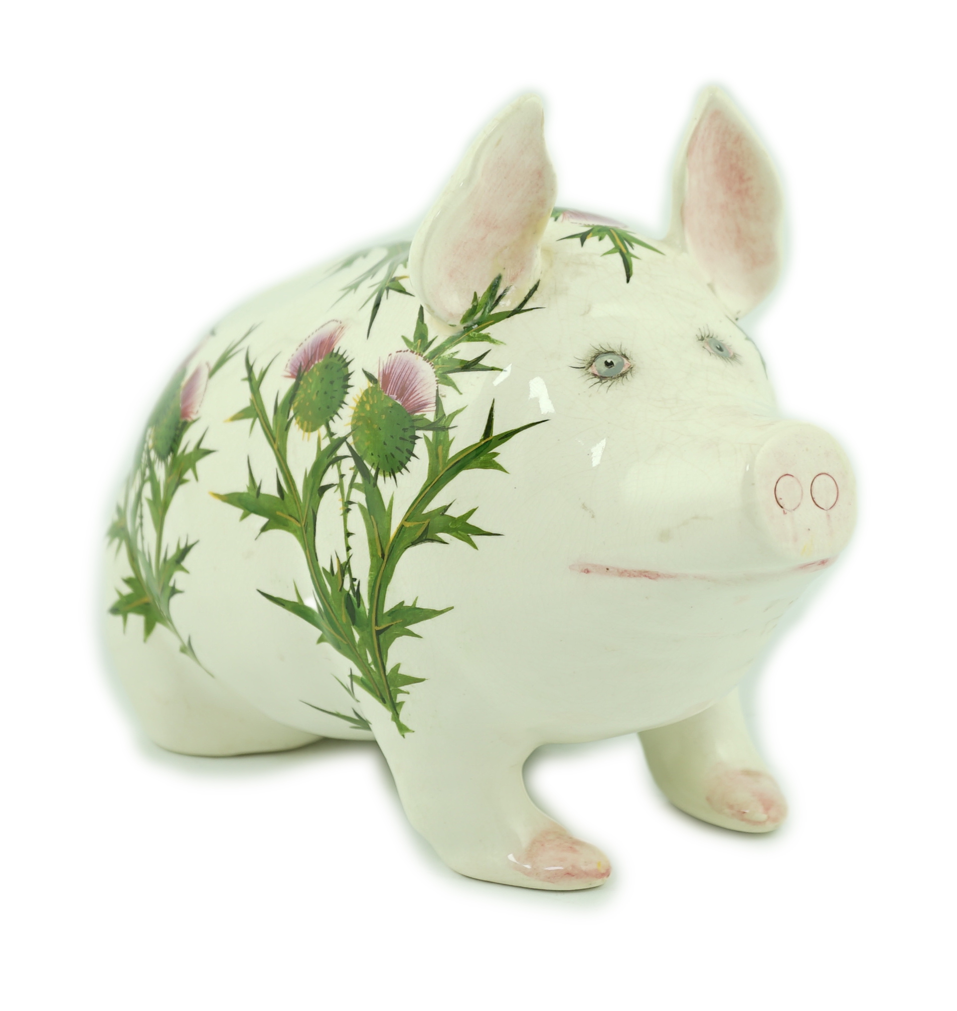 A Plichta ‘thistle’ pattern model of a pig, post 1930, painted by Joe Nekola